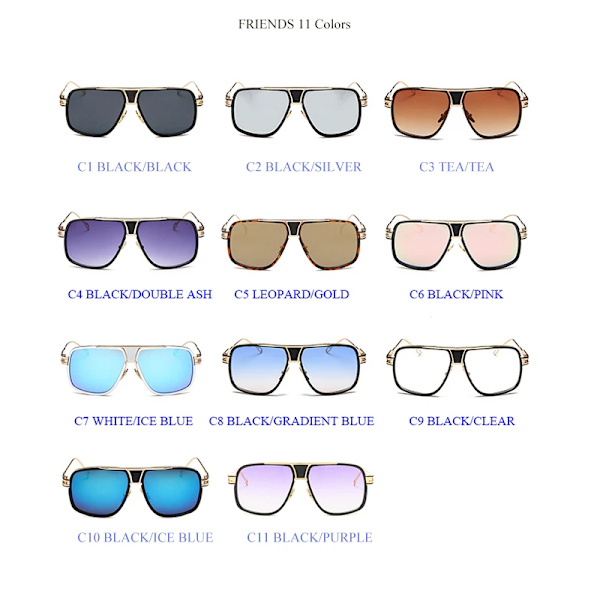 BOOM Anpassade logotypmode Retro nyanser Metall Punk Oversized Square Half Steampunk Solglasögon Solglasögon Herr Man Kvinna 2024 E28 WITE/BLUE MIRROR