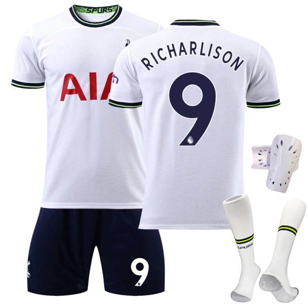 22-23 Tottenham Hotspur hemma nr 10 Kane tröja fotbollsuniform sportdräkt Richarlison nr 17 Romero No. 9 with socks + protective gear #S