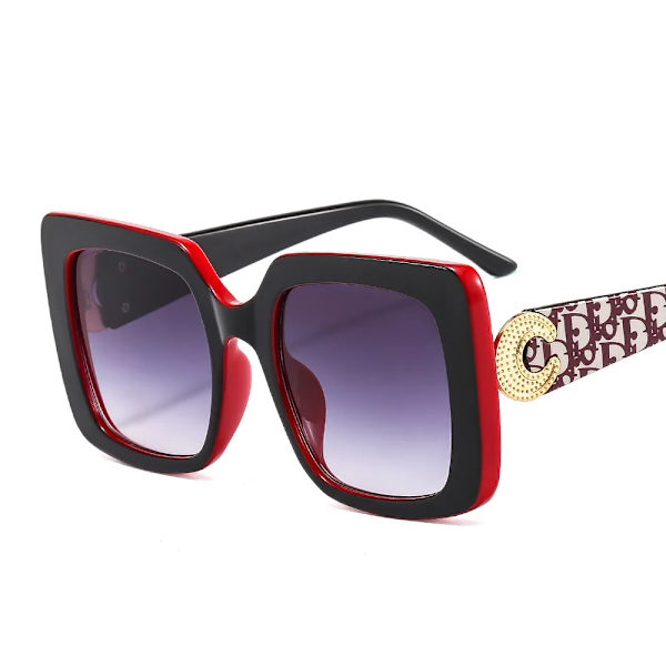 Kuuma brändi naisten aurinkolasit brändi luksus suunnittelija aurinkolasit aurinkolasit mukautettu logo tukkumyynti metalli trimmi neliö aurinkolasit c3 sunglasses