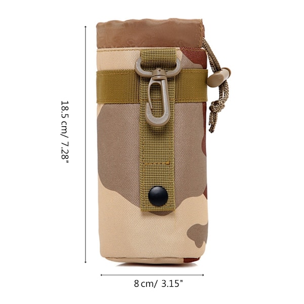Molle Vattenflaskhållare Väska Nylon Taktisk Molle Vattenflaska Påse Vattenflaskhållare för Camping Vandring Resor Brown 0.08