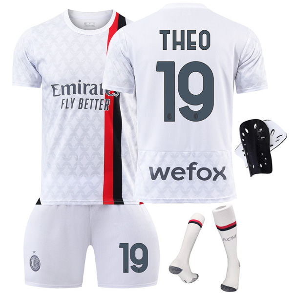 23-24 Ny sæson AC Away Jersey Sæt nr. 9 Giroud 10 Leo 11 Pulisic 19 Theo Fodboldtrøje No. 10 Protective Gear with Socks #22