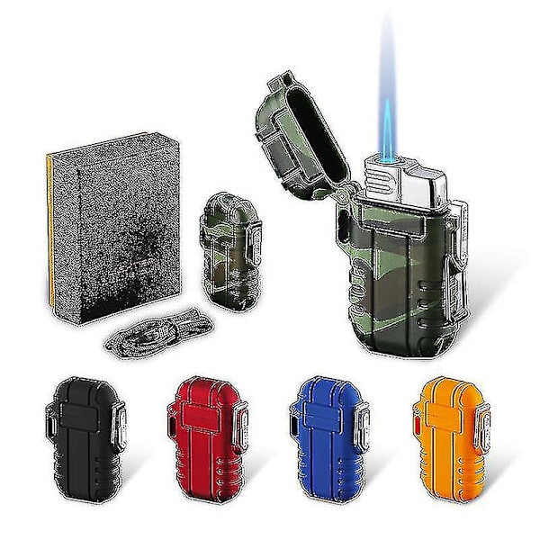 Kryc-tg Plasma Lighter Vindtæt Vandtæt Usb Genopladelig Flammeløs Dobbelt Bue Til Edc Camping Overlevelse Taktisk Sort --qq
