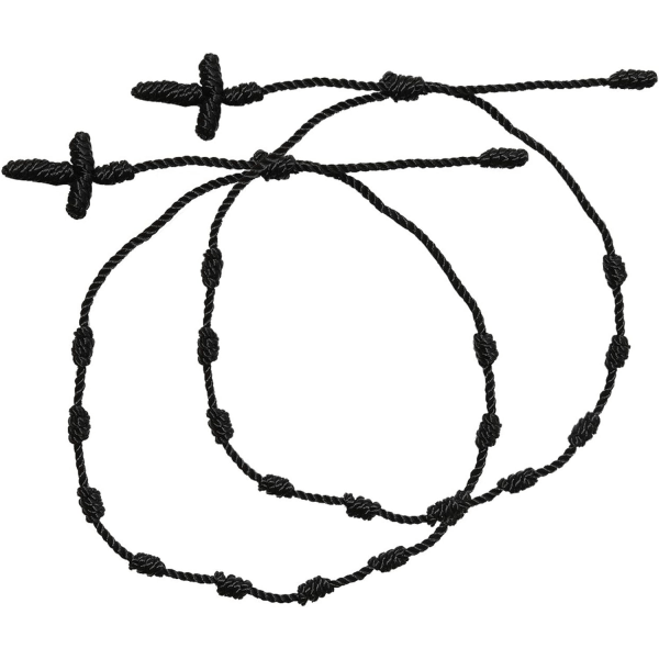 2st handvävda knutar Cross String Armband Set, flätat rött rep