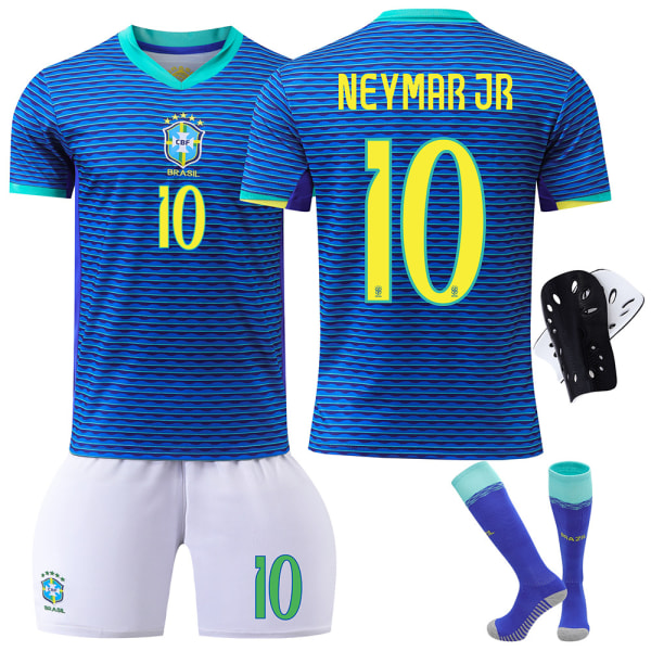 24-25 Brasilian jalkapallomaajoukkueen vieraspeliasu nro 10 Neymar 7 Vinicius 9 Charlesson aikuisten ja lasten pelipaita No. 10 socks + protective gear 18 yards