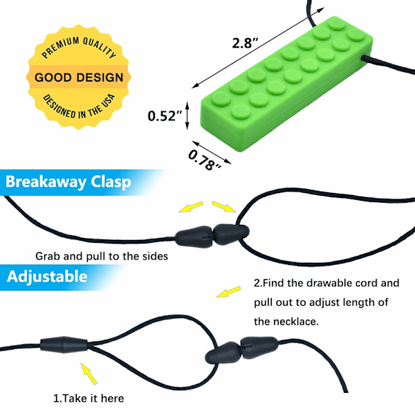 Tuggbart Halsband, Sensoriskt Tuggbart Halsband Paket för Barn med Tandsprickning, Biting Behov, Oral Motor Tuggbart, för Pojkar & Flickor(4PCS)