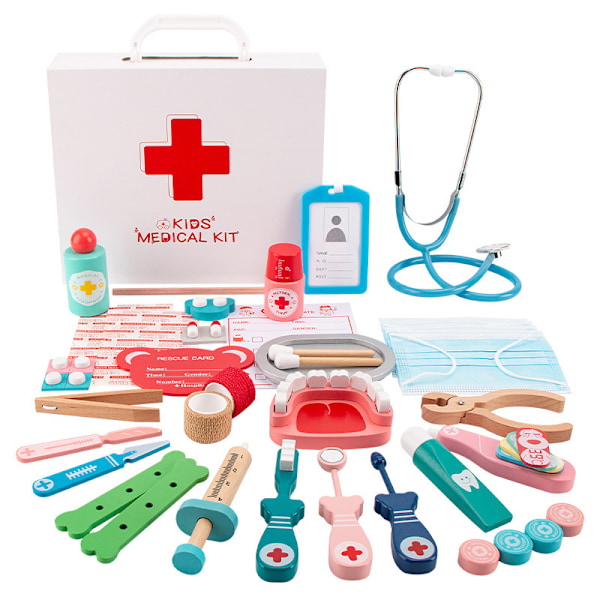 Children's little doctor set girls playing stethoscope nurse medical kit at home