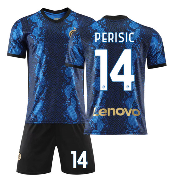 21-22 Inter Milan hemmatröja nr 10 Lautaro nr 7 Sanchez nr 9 Dzeko fotbollsplan dräkt med strumpor Inter Milan home number 14 2XL#