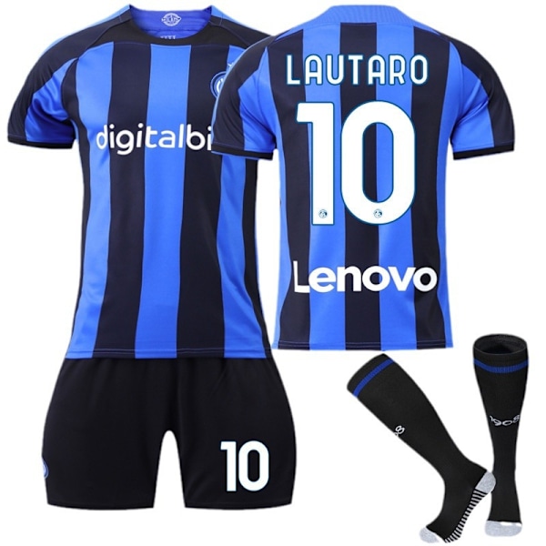 22-23 Inter Milan kotipaita No. 90 Lukaku No. 10 Lautaro No. 9 Dzeko jalkapalloasu aikuisille Inter Milan home game #XS