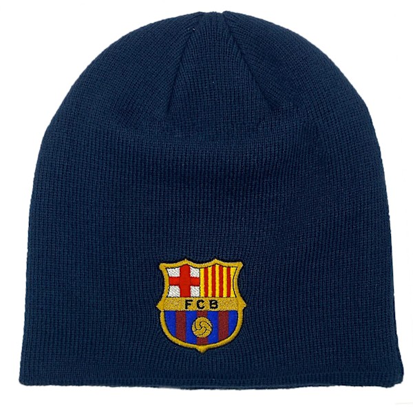 FC Barcelona Kids Hat Strikket Bronx Beanie OFFISIEL Fotballgave Marineblå Bea Navy Blue Beanie One Size