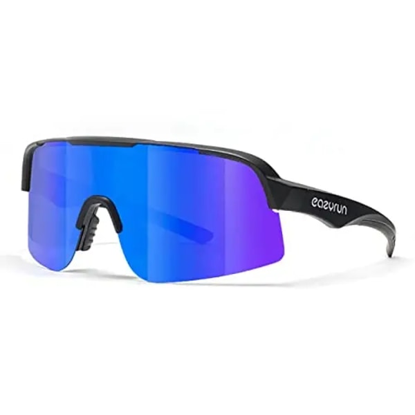 EYEPAL QEF eazyrun Store solbriller for menn i stor størrelse med 24k gull og polariserte glass, for baseball, ski, sykling, fotturer, strandvolleyball PH6014B-BK-SK Running