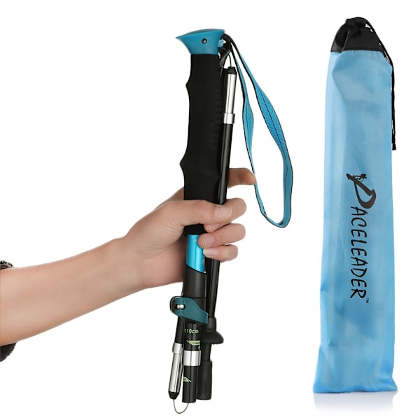 1 justerbare sammenleggbare vandrestav Black External lock 115cm