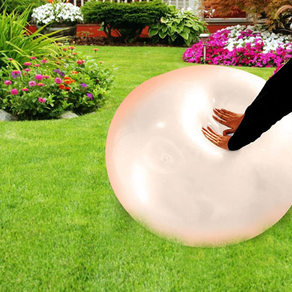 Bubbelboll leksak för vuxna barn, uppblåsbar vattenboll kul sommar strand trädgård boll mjuk gummiball utomhusspel present - Perfet gul