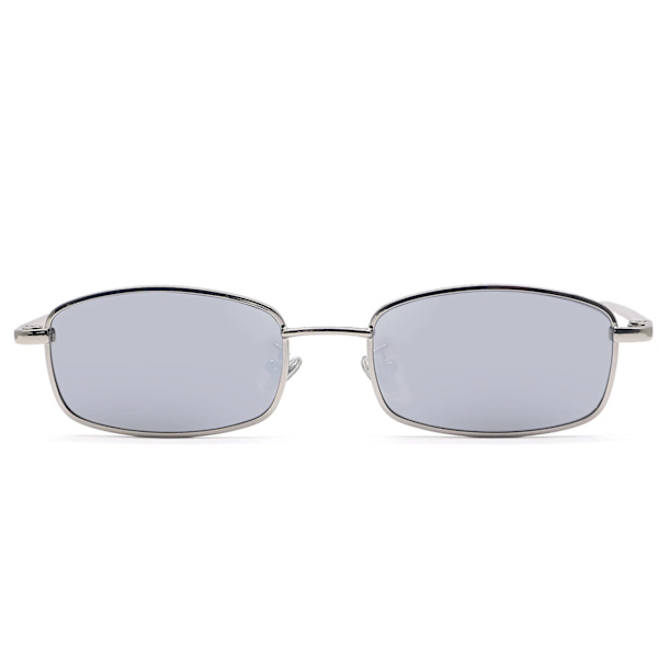 2024 Retro Pienet Aurinkolasit Kulta Metalli Kehys Suorakulmio Mukautettu Logo PC Aurinkolasit Tytöille Miehille Naisille lentes de sol UV400 Silver  Silver
