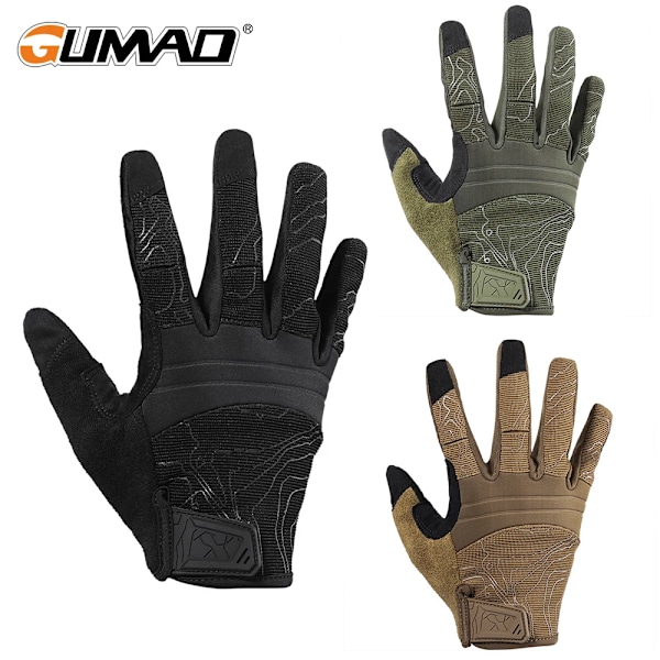 Men Shooting Gloves Military Army Tactical Full Finger Glove Touch Screen Breathable Cycling Airsoft Paintball Hunting Bike A9-Multicam A9-Multicam S