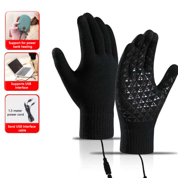 1 par USB-uppvärmda handvärmande handskar Touch Heating Gloves A1