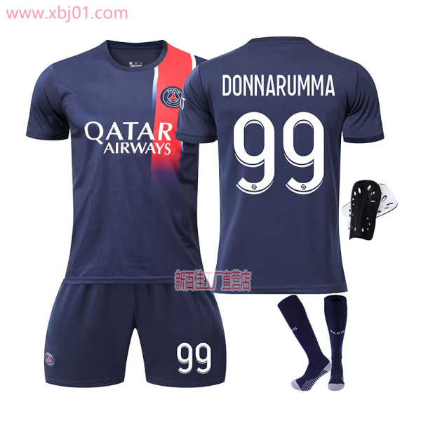 23-24 Ny säsong Paris Saint-Germain fotbollströja 30 Messi 10 Neymar 7 Mbappe tröjset Size 4 Protective Gear with Socks XL