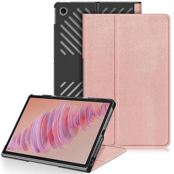 Skyddande stativ för Lenovo Tab Plus 11,5 tum TB351FU med värmeavledning i läder (FQ) Rose Gold