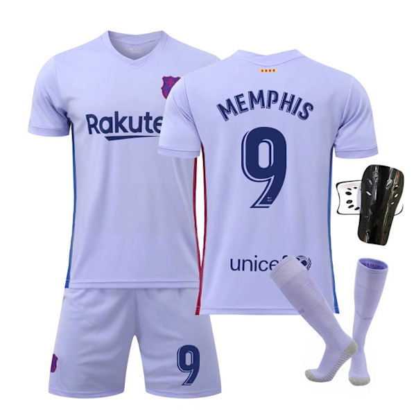 21-22 Barcelona vieraspaita nro 10 Messi nro 25 Aubameyang 21 De Jong 9 Depay jalkapalloasu Fati paita No. 25 with socks 16#