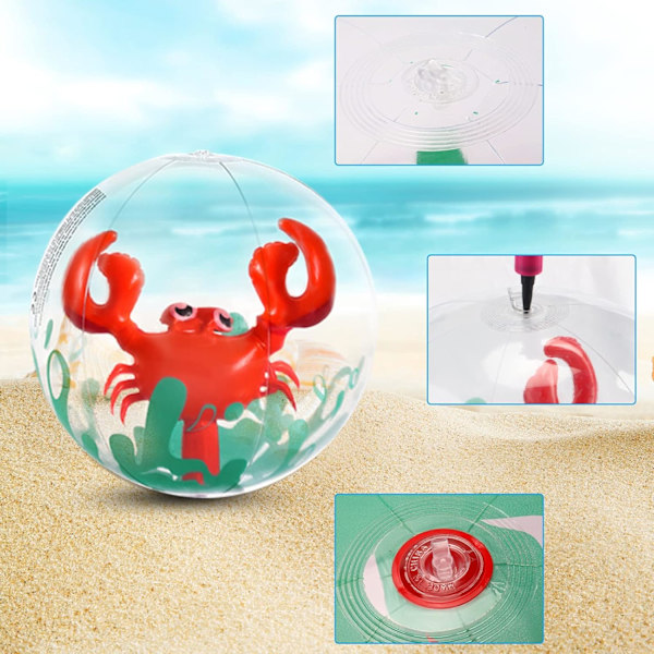 Uppblåsbar strandboll, strandboll, 2 stycken för stranden