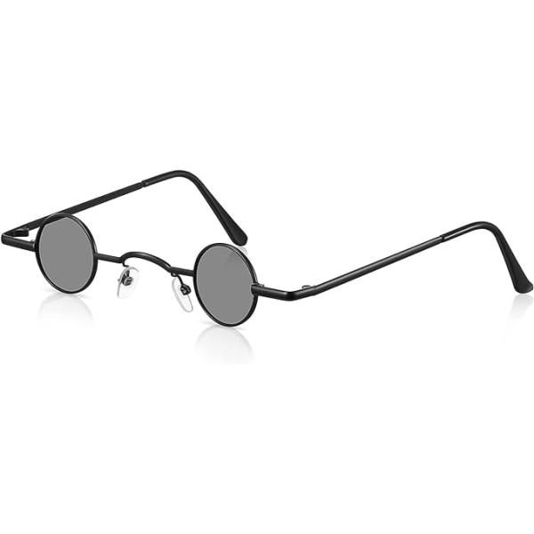 Vintage Solglasögon Metallram Runda Solglasögon Små Retro Circle Hippieglasögon för män kvinnor