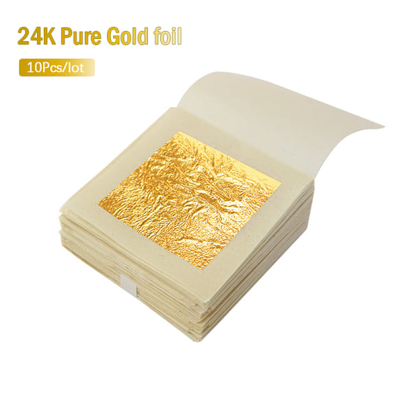 10 stk. 24K spiselige guldblade til DIY-kager