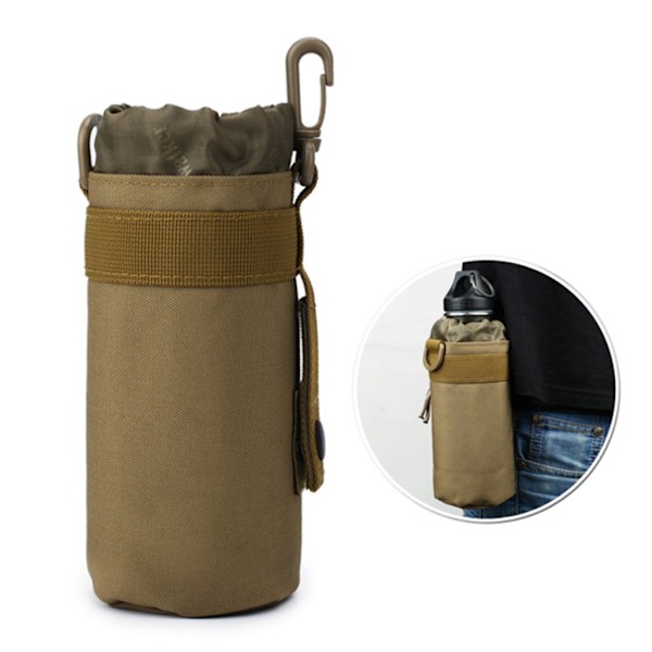 Molle Vandflaskeholder Taske Nylon Taktisk Molle Vandflaskepose Vandflaskeholder til Camping Vandreture Rejser Brown 0.08