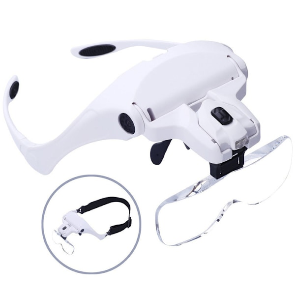 Magnifying Glasses with Light LED Headband Magnifier USB Charging Adjustable Headset Magnifier with 2 LED Lights Light Headband Magnifier