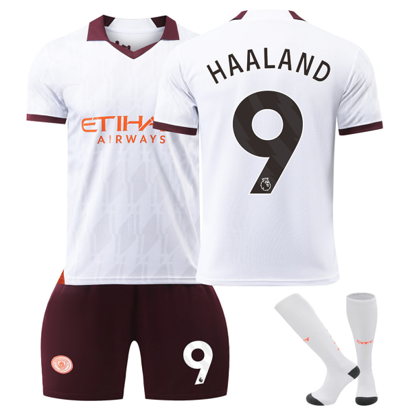 23-24 Manchester City udebanefodboldtrøje nr. 9 Haaland trøje 17 De Bruyne 10 Grealish 47 Foden dragt No. 10 Protective Gear with Socks 26 yards