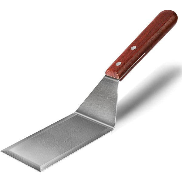 Metallspatel för gjutjärnsstekpanna, Grillspatel i rostfritt stål, Burgare Spatel, Flat Top Metallspatel för matlagning BBQ