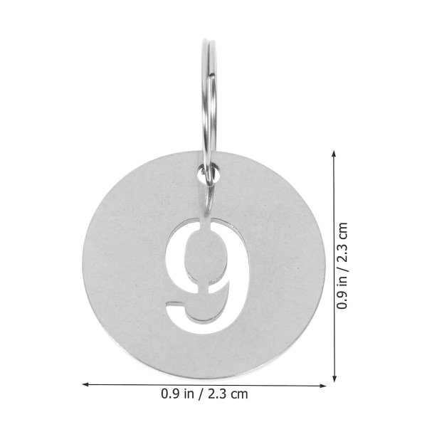 20 stk nummererte nøkkelringer i rustfritt stål 1-20, ID-merker i rustfritt stål, bagasjemerker (2,3 x 2,3 cm, sølv) IC
