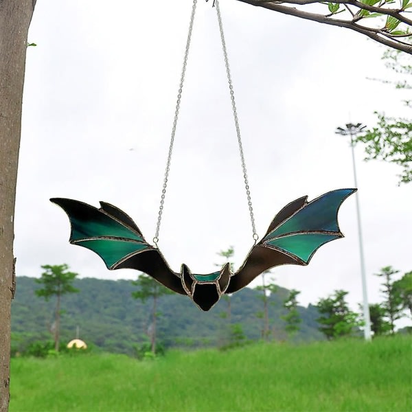 Skrämmande Halloween målade flygande fladdermus metallkedja halsband hängande