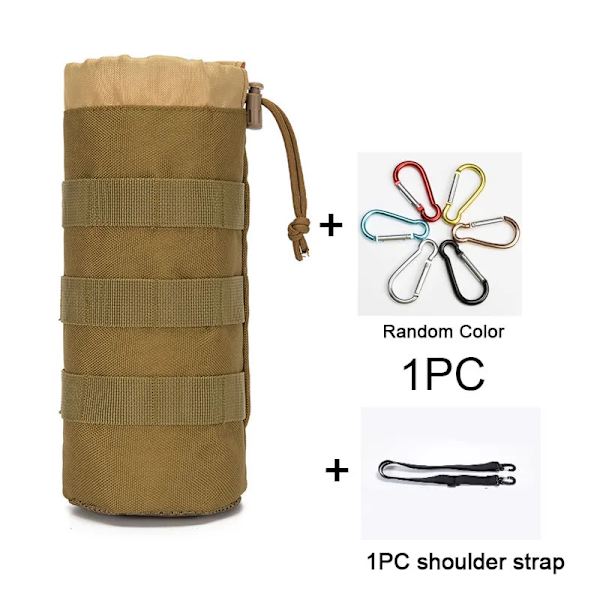Taktisk Molle Vattenflaska Väska Militär Utomhus Camping Vandring Dragsko Vattenflaska Hållare Multifunktionell Flaska Väska Silver