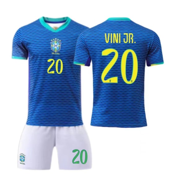 Amerikas cup - Brasiliens bortaställ nr 10 Neymar nr 20 Vinicius barn- och vuxen dräkt fotbollströja No socks size 5 24