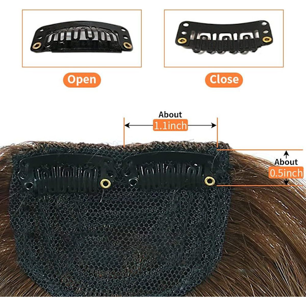 Ljusbrun tjock hårfringe äkta människohår bangs clip in bangs hårförlängningar obehandlade bangs