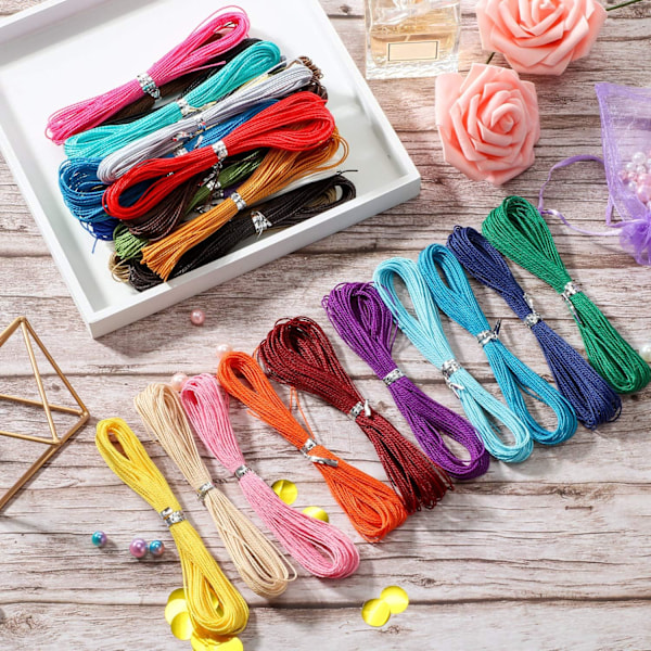 30 färger 1 mm vaxad sladd pärltråd för DIY Macrame halsband armband smycken sladd, 10 m varje färg Assorted