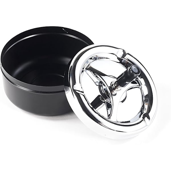 Stor elegant modern vacker roterande askkopp vindaskkopp black