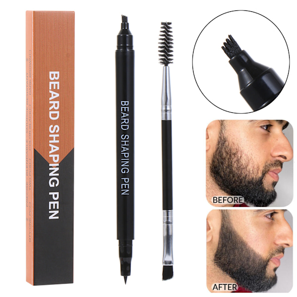 Beard Pencil Filler for Men 2 in 1Barber Pencil 4 Forked tip