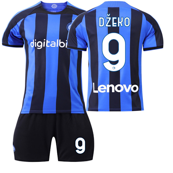 22-23 Inter Milan kotipaita No. 90 Lukaku No. 10 Lautaro No. 9 Dzeko jalkapalloasu aikuisille 22-23 Inter Milan home number 9 #XL