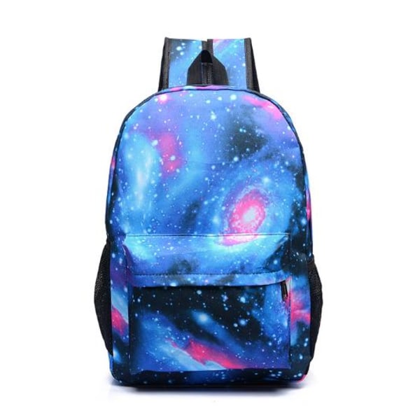 3D Galaxy Print Rygsæk Piger Drenge Rejsetaske Bogtaske Starry blue