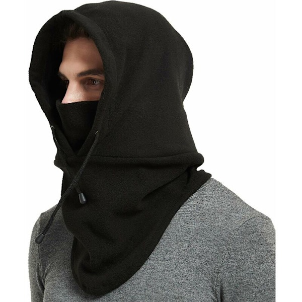 2-pack Dubbellagers Tjock Balaclava, Tjock Fleecehatt, Vindtät och Varm Huva, Skidmask, Halsvärmare för Män och Kvinnor