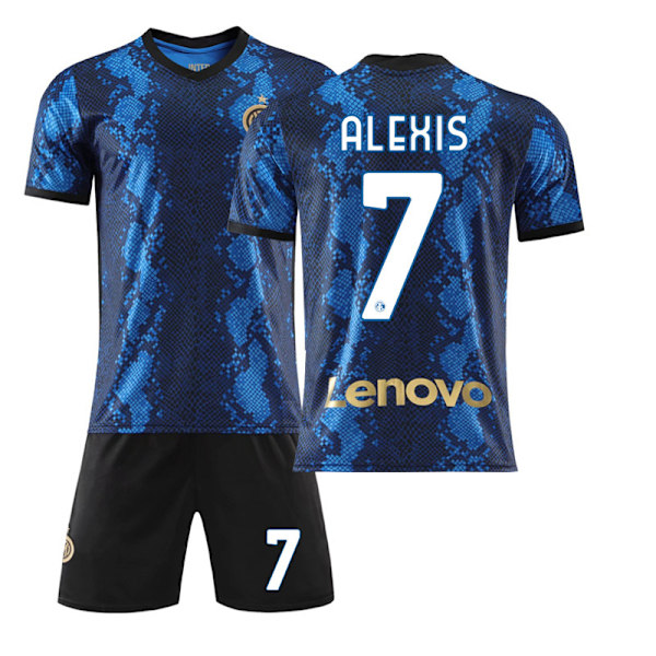 21-22 Inter Milan hjemmebanetrøje nr. 10 Lautaro nr. 7 Sanchez nr. 9 Dzeko fodboldbanedragt med sokker Inter Milan home number 7 24#