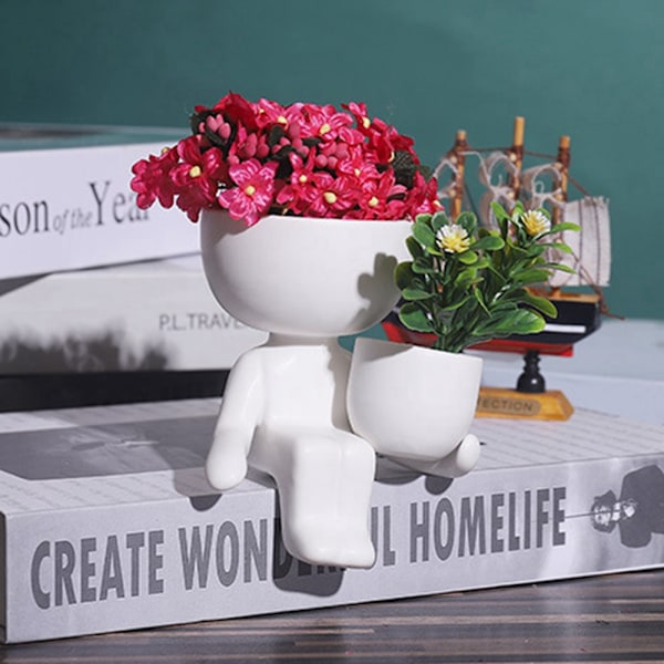 Abstrakte figurer Blomsterpotter Keramik vase SORT AA Sort Black AA