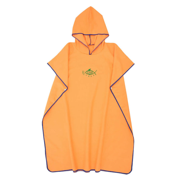 Strandhåndkle Poncho Badekåpe med hette Hurtigtørkende Badekåpe Svømmehåndkle Orange 90X110cm