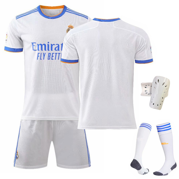 21-22 Ny Real Madrid hjemme nr. 7 Hazard nr. 9 Benzema nr. 10 Modric trøje fodboldsæt Size 20 with socks 22#
