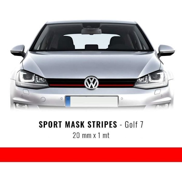 Självhäftande remsor - Stripes - Golf 7 - Röd - 20 mm x 1 mt - Hög kvalitet