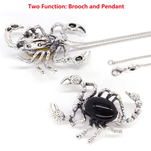2\" Scorpion insektsbroscher naturliga helande kristallsten stift halsband hänge mode smycken pub tillbehör för kvinnor män presenter tigeröga Tiger Eye 20 pcs