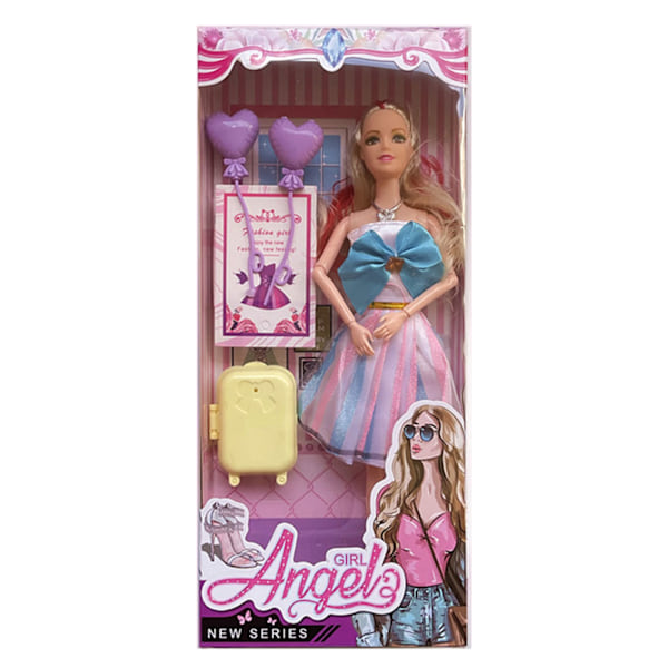 Nydelig Barbie dukke sett mote skrivebord dekorative rekvisitter gave til gutter, jenter, barn Set B (10pcs)