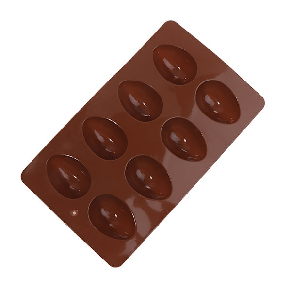 DIY 8 äggformade påskägg i silikonform för bakning av bakverk och choklad Coffee