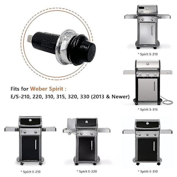 Reservedel til Weber Igniter Trykknapp/Strømbryter, Passer til Weber Spirit E/s-210 220 310 315 320 330 Gassgriller, 7642 7643 Delvis Utskifting