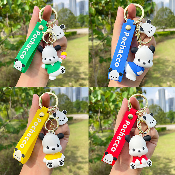 Kawaii Sanrio Nyckelring e Cartoon Pochacco Dockdocka Bilnyckel - lager Green